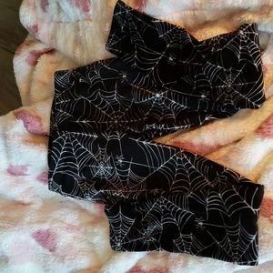 Soft fuzzy spider and cobweb leggings
